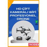 İn3dex 4K Kameralı Katlanabilir Drone Yörünge Uçuşu Eve Dönüş - Ahşap - Bej - Siyah