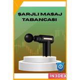 İn3dex 6 Kademeli Kas Masaj Tabancası 4 Başlıklı Sessiz Şarjlı - 0 - Siyah