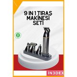 İn3dex 9'u 1 Arada Şarjlı Erkek Bakım Seti Yıkanabilir Başlıklı - Altın - Siyah - 35 - 48 mm - Standart
