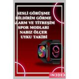İn3dex Akıllı Saat Arama Görüşme Uyku Sağlık Takibi Nabız Ölçer - Altın - Siyah - 35 - 48 mm - Standart