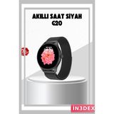 İn3dex Akıllı Saat iPhone Android Uyumlu Suya Dayanıklı Adım Sayar Uyku Takip - Altın - Siyah - 35 - 48 mm - Standart