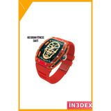 İn3dex Akıllı Saat Şeffaf Kasa Dokunmatik Ekran IP67 Suya Dayanıklı Kırmızı - Altın - Kırmızı - 35 - 48 mm - Standart