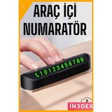 İn3dex Alüminyum Araç Park Numaratörü Çevirmeli Telefon Numarası Yazma - Standart - 000-Siyah