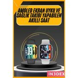 İn3dex Android Ios Uyumlu Akıllı Saat Titreşimli Alarm Kronometre - Altın - Siyah - 35 - 48 mm - Standart