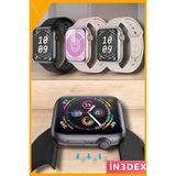 İn3dex Bluetooth Akıllı Saat Kalp Atışı Adım Sayar 1.54 Inç Ekran - Altın - Siyah - 35 - 48 mm - Standart