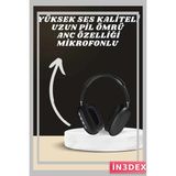 İn3dex Boyun Bantlı Kulaklık ve 7 Kordonlu Akıllı Saat Yüksek Ses Kaliteli - Altın - Siyah - 35 - 48 mm - Standart