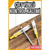 İn3dex Çift Başlıklı Nikel Kaplama Kontrol Kalemi 110-220V Neon Lambalı - Standart