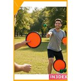 İn3dex Cırtlı Top Yakalama Oyun Seti 2 Kişilik Açık Hava Aktif Oyun - Ahşap - Bej - Siyah - 0 - 1 Yaş