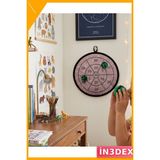 İn3dex Cırtlı Toplu Güvenli Dart Oyunu Çocuklar Için Eğitici Set - Ahşap - Bej - Siyah - 0 - 1 Yaş
