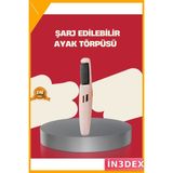 İn3dex Elektrikli Ayak Törpüsü Nasır Giderici 360° Döner Başlık - Standart - Ahşap - Bej - Siyah