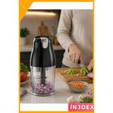 İn3dex Elektrikli Mutfak Doğrayıcı 1.5l 400W Paslanmaz Çelik 4 Bıçaklı Rondo - Ahşap - Siyah