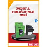 İn3dex Güneş Enerjili Dış Mekan Duvar Lambası Hareket Sensörlü 8 Saat Aydınlatma - Standart