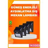 İn3dex Güneş Enerjili Duvar Tipi LED Aydınlatma 8 Saat Çalışma - Standart