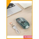 İn3dex Kablosuz Bluetooth USB Mouse Yeşil Sessiz Tıklama Ayarlanabilir Dpı - Açık Yeşil