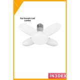 İn3dex Katlanabilir 4 Kollu LED Ampul 60W 6000 Lumen Beyaz Işık - 00 Beyaz - Standart