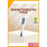 İn3dex Kendi Kendini Temizleyen Saç Tarağı 22 cm Anti-Statik Silikon Dişli - Ahşap - Sarı