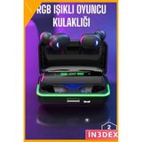 İn3dex Kulak Içi Bluetooth Kulaklık Powerbankli 3D Ses Düşük Gecikme - Ahşap - Bej - Siyah - Standart