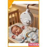 İn3dex Mekanik Müzik Kutusu Asılabilir Bebek Uyutucu Pratik - Ahşap - Bej - Siyah - 0 - 1 Yaş