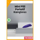 İn3dex Mini Pilli Portatif El Mikseri Kahve Süt Krema Karıştırıcı - 1BW-Beyaz