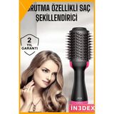 İn3dex Negatif Iyonlu 3 Kademeli Fön Tarağı 1200W Profesyonel - 0 - Siyah - Standart