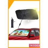 İn3dex Oto Güneşlik 145X79CM Uv Korumalı Şemsiye Tipi Ön Cam - Standart - Açık Sarı