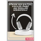 İn3dex P9 Kablosuz Bluetooth Kulaklık ve 7 Kordonlu Akıllı Saat Seti - Altın - Siyah - 35 - 48 mm - Standart