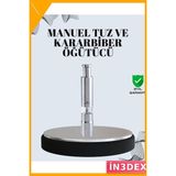İn3dex Paslanmaz Çelik Tuz ve Karabiber Öğütücü Akrilik Hazneli - Altın Sarısı - Standart