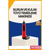 İn3dex Pilli Kulak Burun Tüy Temizleme Makinesi Kırmızı Ergonomik - Altın - Kırmızı - 35 - 48 mm - Standart