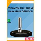 İn3dex Pilli Otomatik Baharat Değirmeni Işıklı Tuz Karabiber Öğütücü - Altın Sarısı - Standart