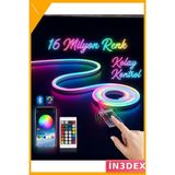 İn3dex Rgb Akıllı Neon LED Şerit Işık 3m USB Kontrollü - 00 Beyaz - Standart
