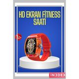 İn3dex Şeffaf Tasarımlı Akıllı Saat Dokunmatik Ekranlı Sağlık Takibi - Altın - Siyah - 35 - 48 mm - Standart