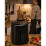 İn3dex Sıcak Hava Fritözü 4l 1360W Yağsız Pişirme Dokunmatik Panel - Ahşap - Bej - Siyah
