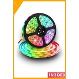 İn3dex Silikonlu Şerit LED 5 Metre Rgb Kumandalı Su Geçirmez Dekoratif Aydınlatma - Ahşap - Bej - Siyah