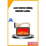 İn3dex Solar Alev Efektli Kamp Lambası Cob Işıklı Taşınabilir Bahçe Aydınlatma - Standart - 0 - Siyah