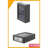 İn3dex Solar Çift Taraflı Duvar Lambası 8 Saat Aydınlatma IP65 Siyah - Standart