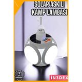 İn3dex Solar Şarjlı Kamp Çadır Lambası 5 Kanatlı Su Geçirmez El Feneri - Standart - 0 - Siyah