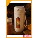 İn3dex Taşınabilir Kablosuz Blender 350ML USB Şarjlı Smoothie ve Meyve Sıkacağı - Ahşap - Siyah