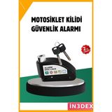 İn3dex Titreşim Sensörlü Alarmlı Disk Kilidi Motosiklet Scooter Bisiklet 110DB - Standart