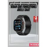 İn3dex Ultra 3 Kordonlu Amoled Ekran Akıllı Saat Uyku ve Sağlık Takibi - Altın - Siyah - 35 - 48 mm - Standart