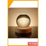 İn3dex USB LED Gezegen Kristal Küre 3D Lazer Baskılı Gece Lambası - 00 Beyaz - Standart