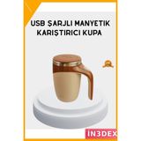 İn3dex USB Şarjlı Otomatik Karıştırıcı Kupa Paslanmaz Çelik Manyetik 400ML - Standart - 0 - Siyah