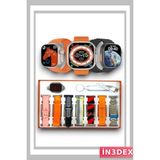 İn3dex Watch 8 Ultra: 7 Kordonlu Akıllı Saat, Çift Hoparlör - Altın - Siyah - 35 - 48 mm - Standart