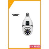İn3dex Wifi Ampul Kamera 1080P Akıllı Güvenlik Lambası - Ahşap - Bej - Siyah