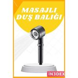 İn3dex Yüksek Basınçlı 3 Kademeli Masaj Duş Başlığı Taraklı - Standart