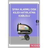 İn3dex Yüksek Sesli 110DB Çelik Disk Kilidi Su Geçirmez - Standart