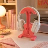 İna Design Gitar Tasarımlı Kulaklık Standı – Gamer ve Müzikseverler Için Dekoratif Kulaklık Standı - Pembe