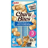 İnaba Ciao Churu Bites Tavuk Sargılı Ton Balıklı ve Deniz Taraklı 3x10 gr Kedi Ödülü