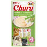 Inaba Ciao Churu Cream Tavuklu ve Deniz Taraklı 4x14 gr Krema Kedi Ödülü