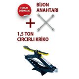 inalmetal Araba Krikosu 1.5 Ton Cırcırlı Araç Kriko + Bijon Anahtarı 17-19-21-23mm DORUU002
