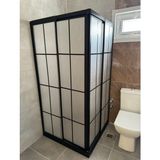 İNAN ALÜMİNYUM Duşakabin-Damla Desen Karalojlı Mika Cam Çeşitli Ölçüler (90X90 ,100X100 ,120X120 ) ve Aynı Zamanda Renk Seçenekleri Ile( Siyah , Sarı , Eloksal Parlak ) - 1 .siyah 90 x 90